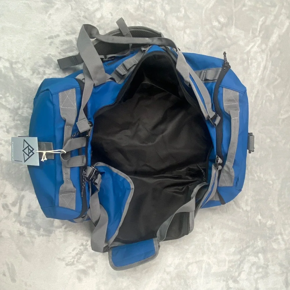 Haimont Blue Convertible Travel Duffel Backpack Water Resistant 40L Gym Bag NWT